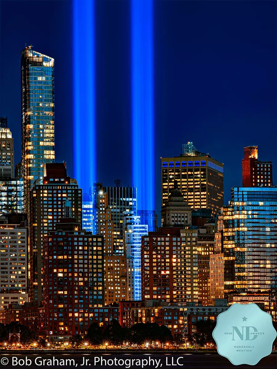 2020-ND-Award-911- Memorial Lights of NYC from Jersey City NJ | Copyright # VAu 1-414-743 by Bob Graham Jr Philadelphia PA (215)353-8945
